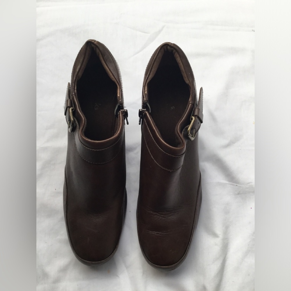 Clarks Dark Brown Heeled Boots